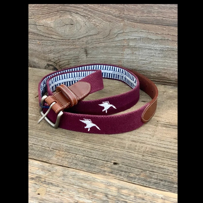 EMHC JT Spencer Shadow Duck Belt Maroon/White
