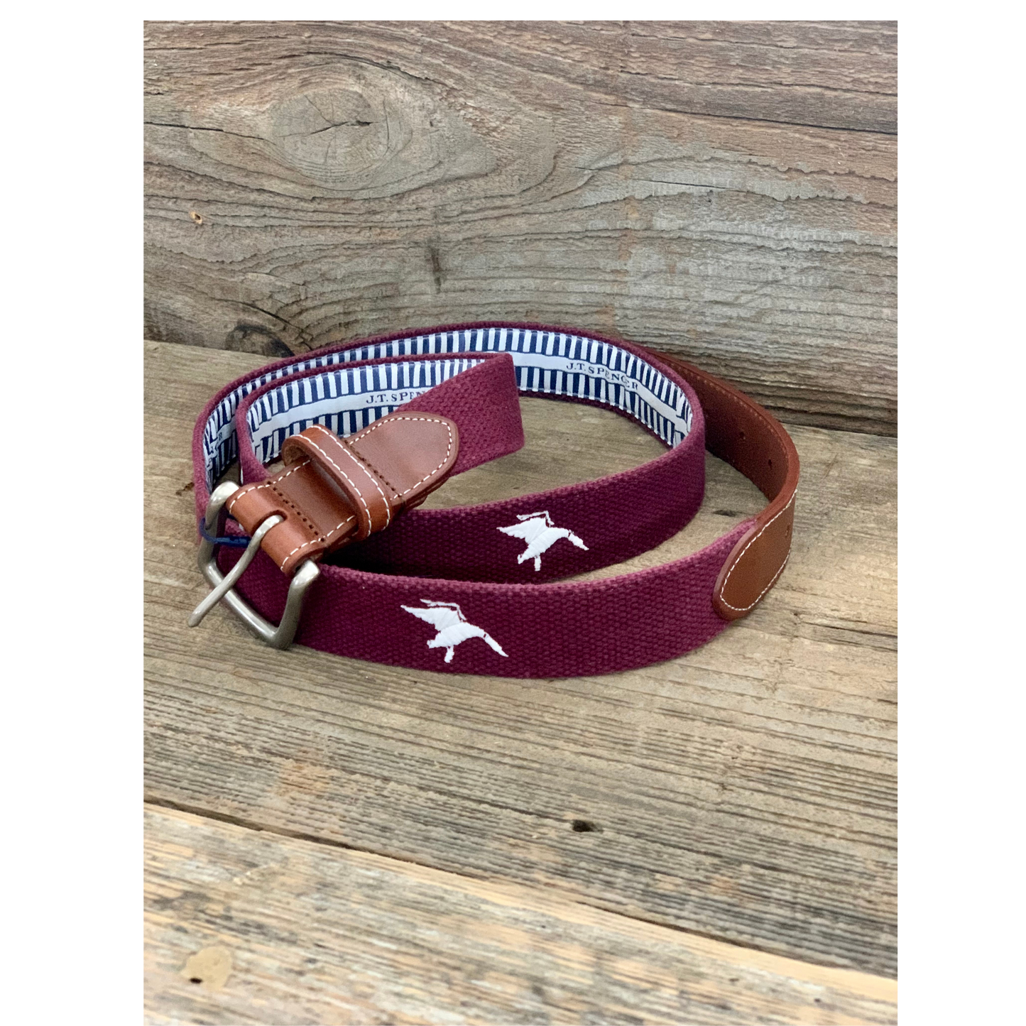 EMHC JT Spencer Shadow Duck Belt Maroon/White