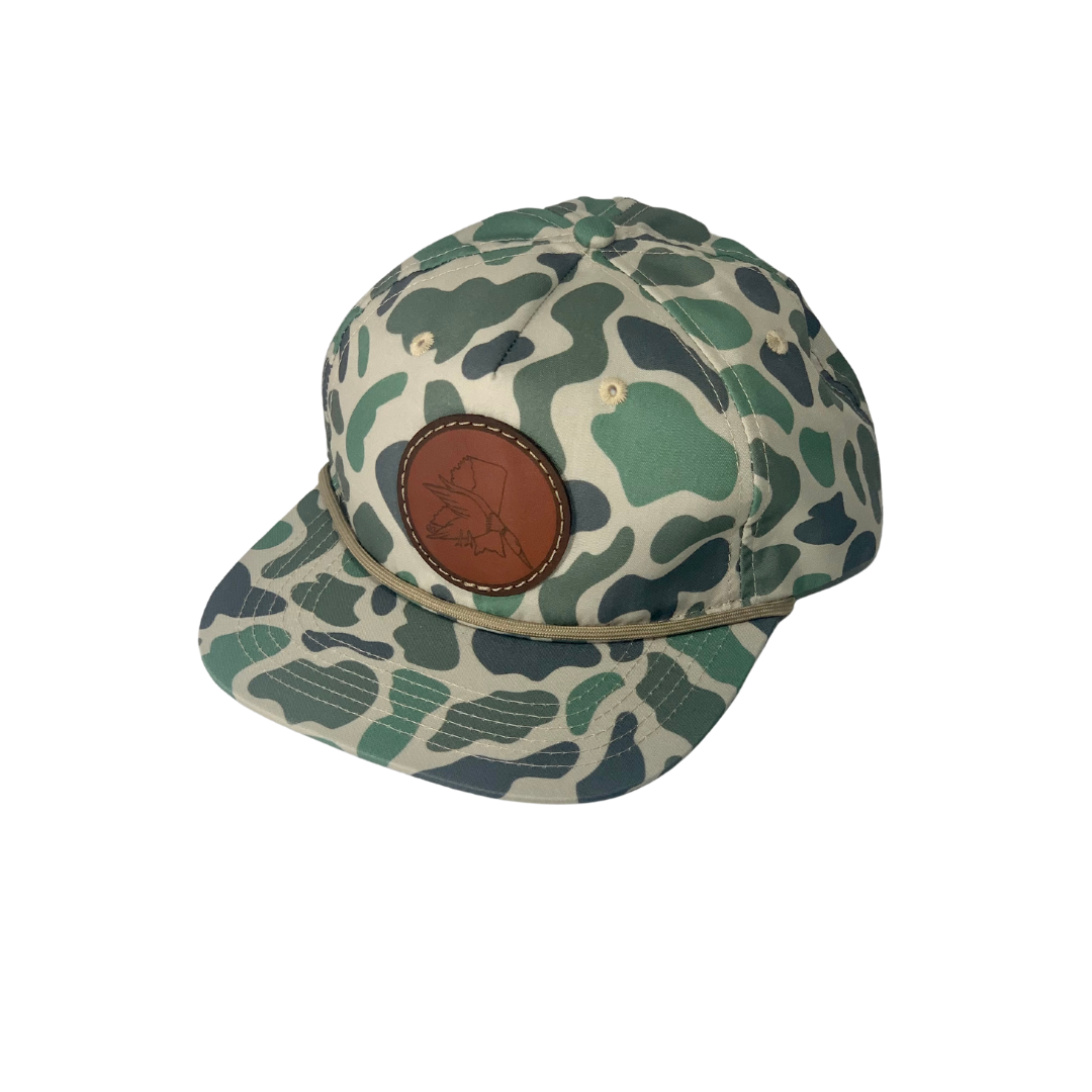 Camo Rope Hat with MS Leather Duck Patch (3 colors)