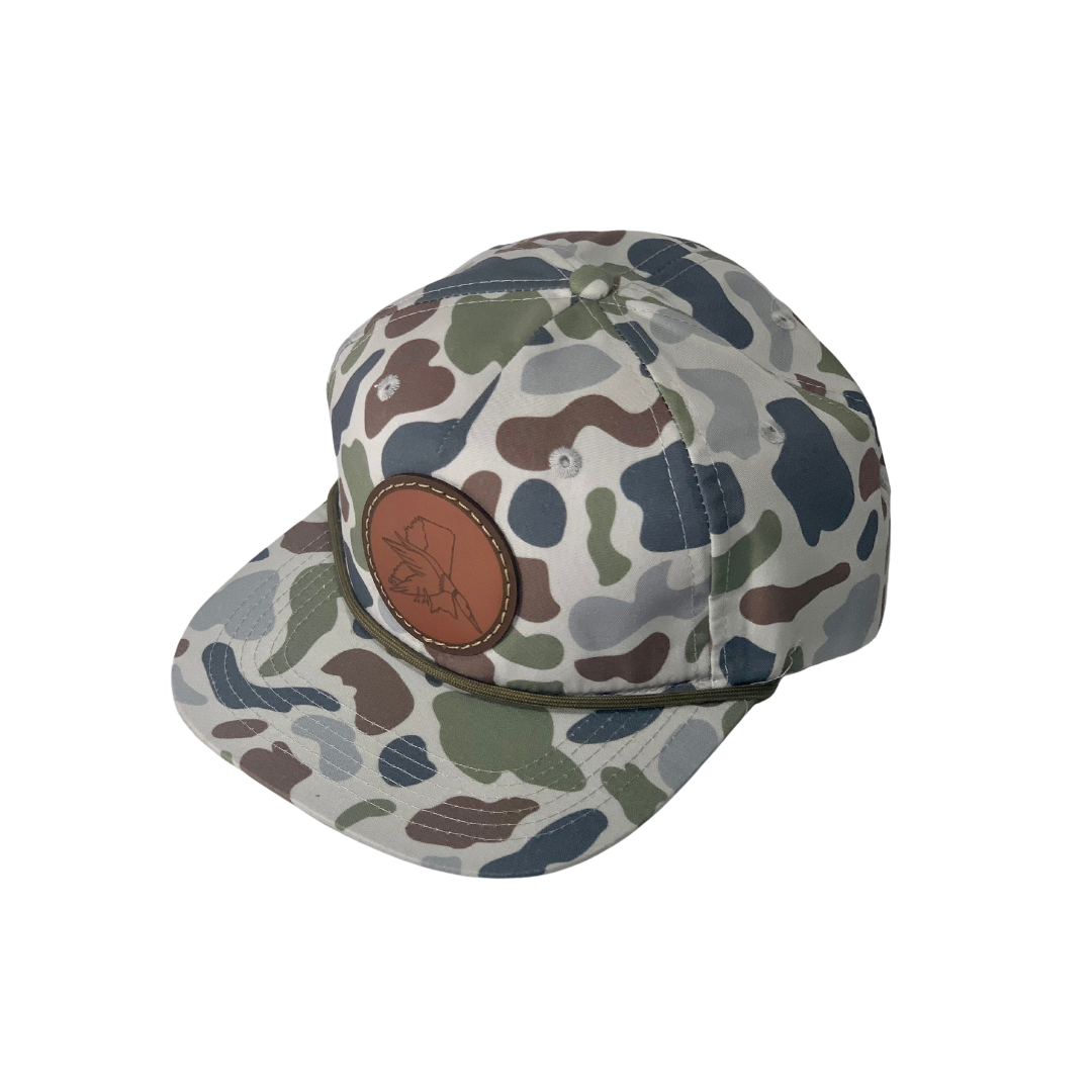 Camo Rope Hat with MS Leather Duck Patch (3 colors)
