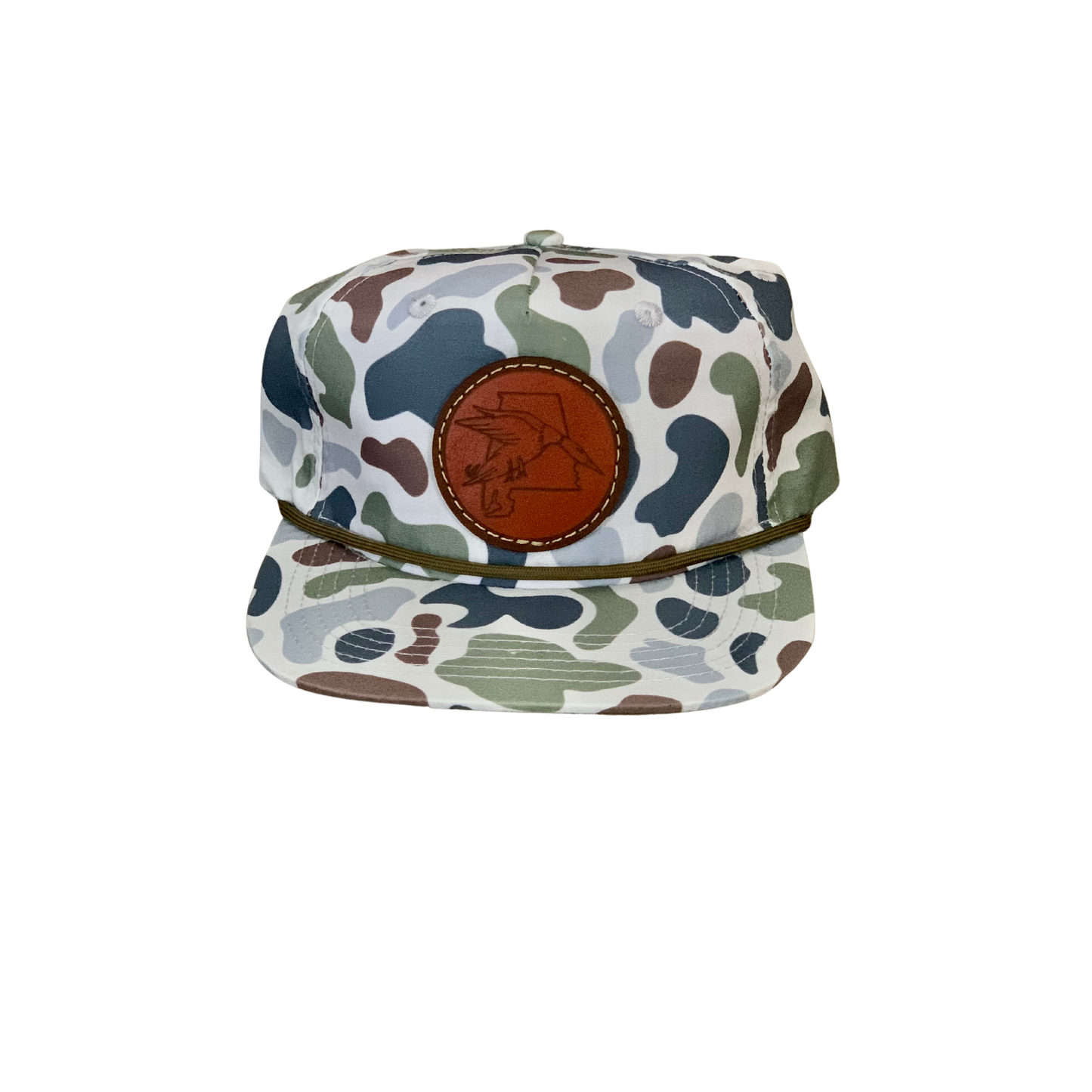 Camo Rope Hat with Alabama Leather Duck Patch (3 colors)