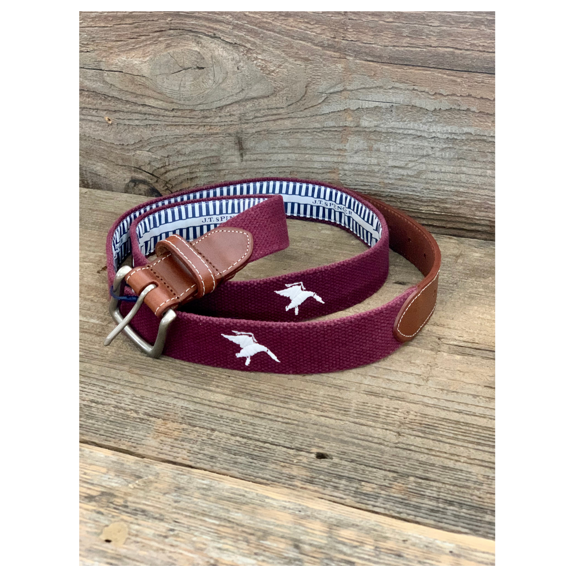 EMHC JT Spencer Shadow Duck Belt Maroon/White - Main Image