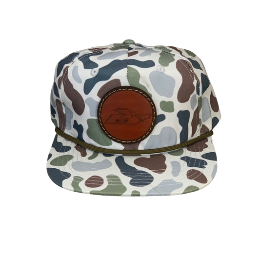 Camo Rope Hat with Tennessee Leather Duck Patch (3 colors)